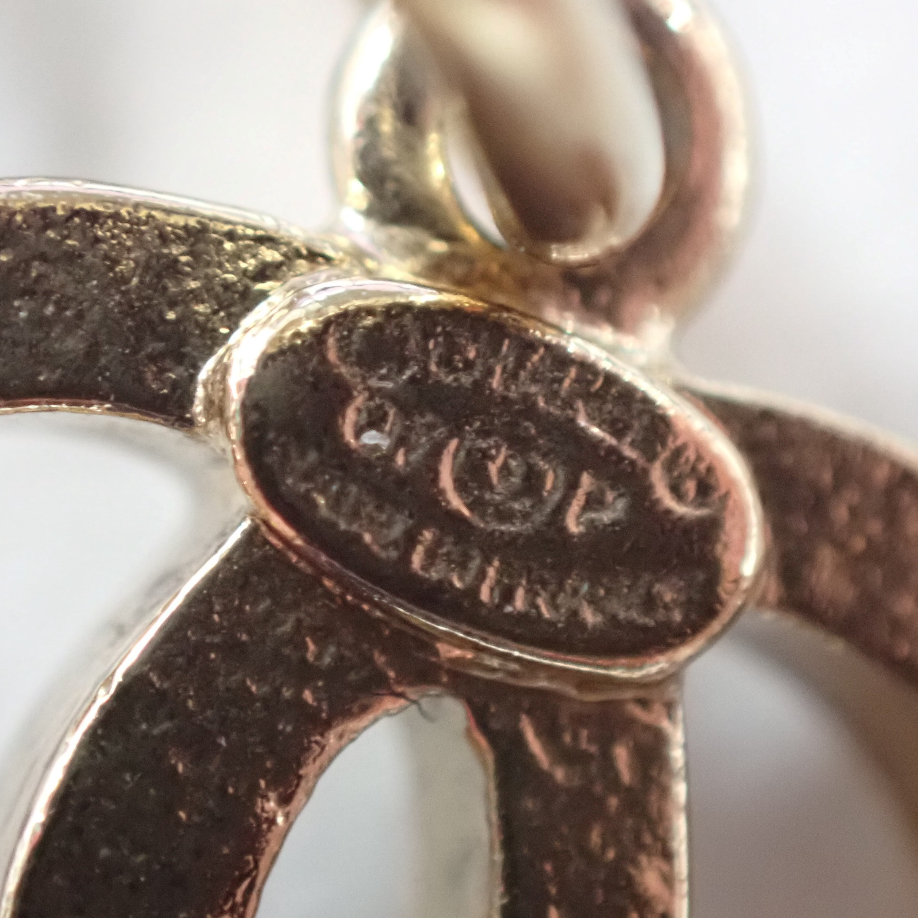 Chanel 2006 "Gilded Bloom" Camellia CC Logo Gold-Tone Drop Earrings