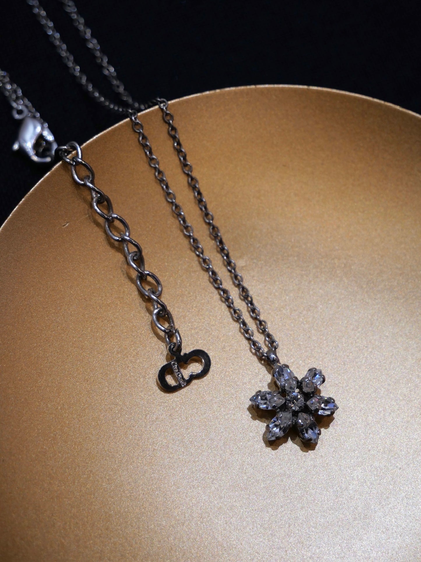 Vintage Dior Pavé Star of David Crystal Necklace