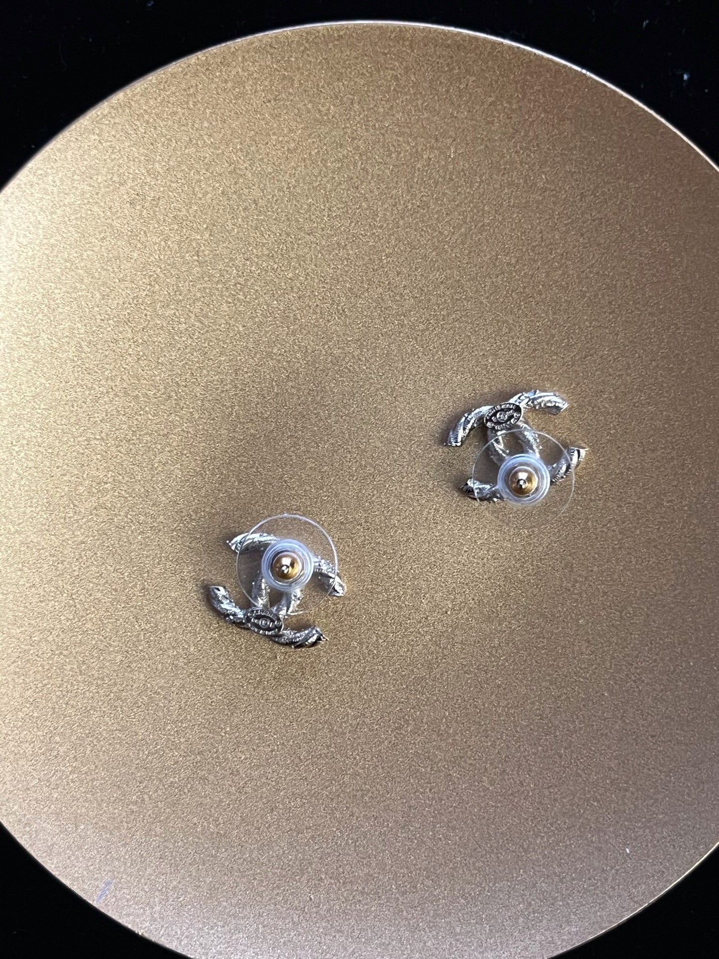 Chanel 2018 Light Gold Double-C Stud Earrings