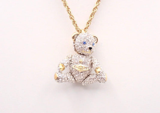Vivienne Westwood Crystal Teddy Bear Pendant Necklace (rare piece)