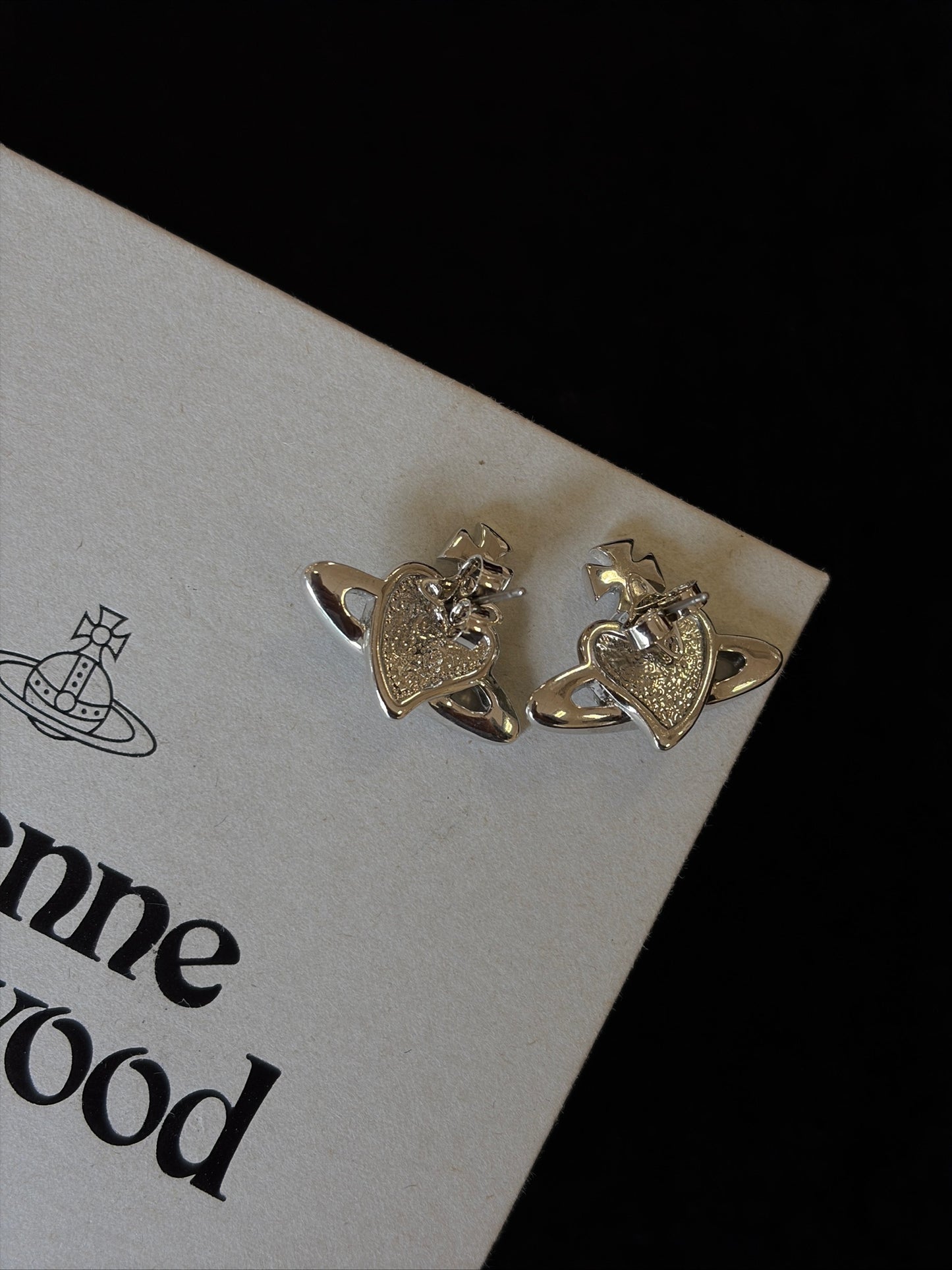 Vivienne Westwood Crystal Orb Stud Earrings – Silver Tone