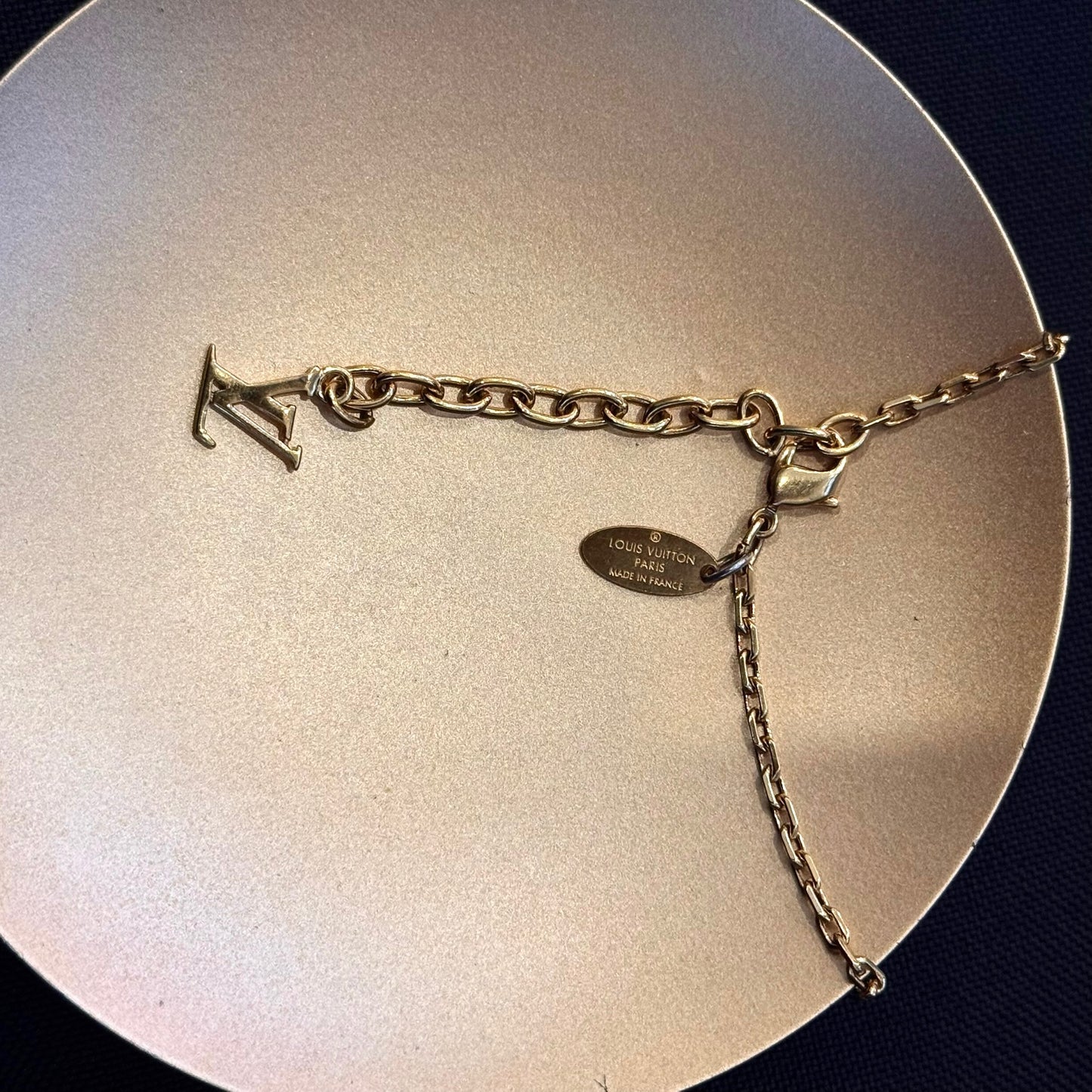 Vintage Louis Vuitton Purple Crystal Two-Tone Adjustable Necklace