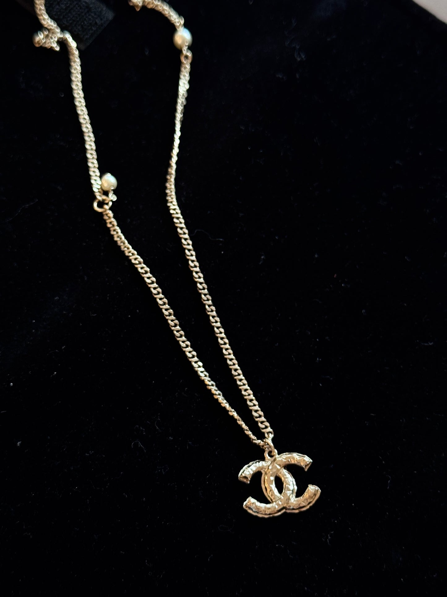 Chanel Gold CC Crystal and Pearls Adjustable Necklace