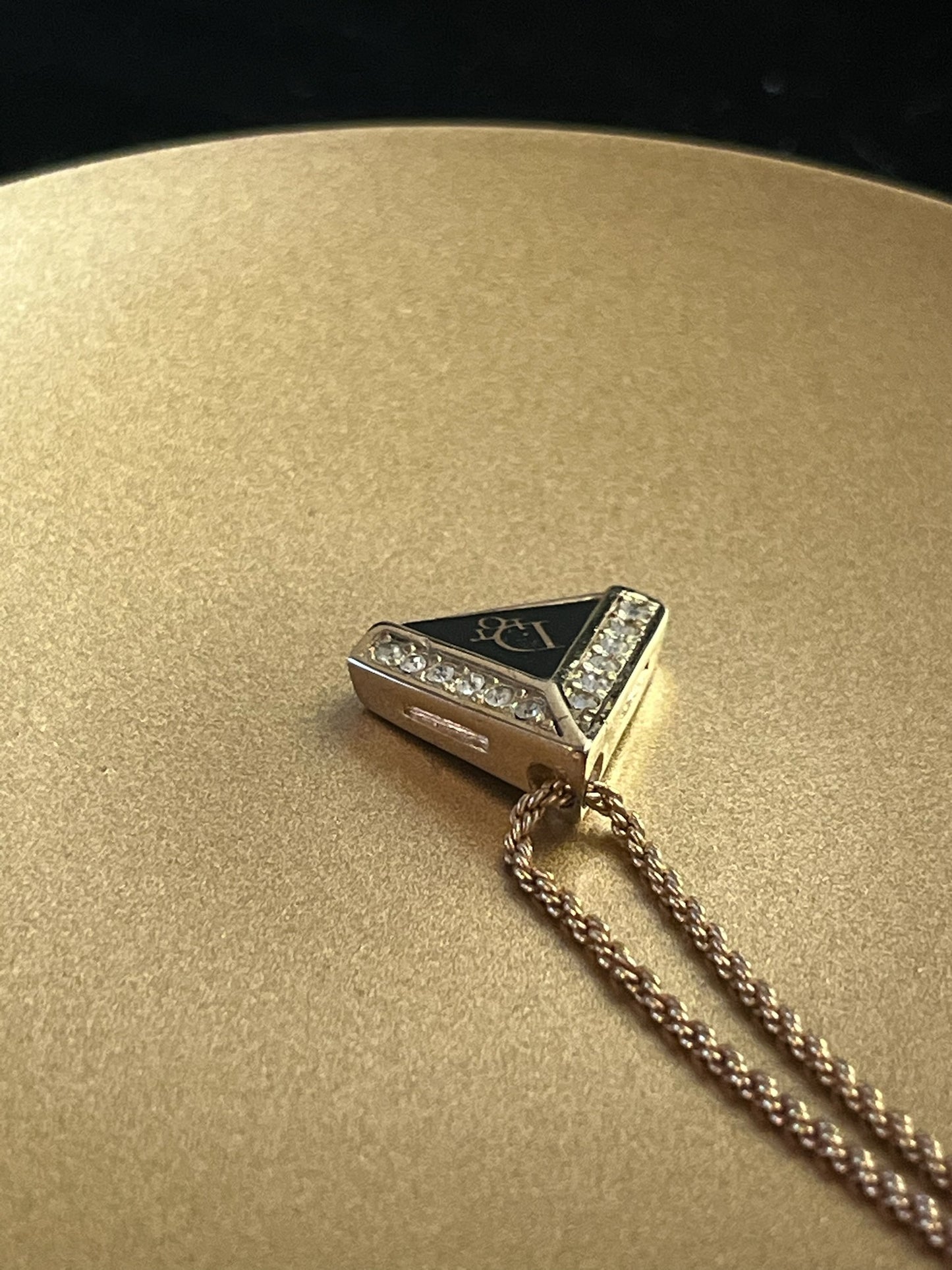 Vintage Dior “Luminous Triangle” Pendant Necklace
