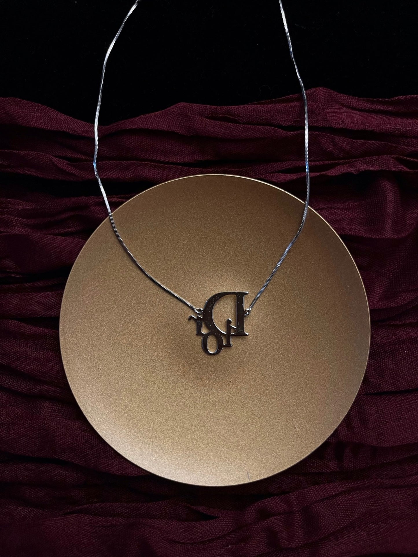 Dior Y2K Silver D Logo Choker Necklace