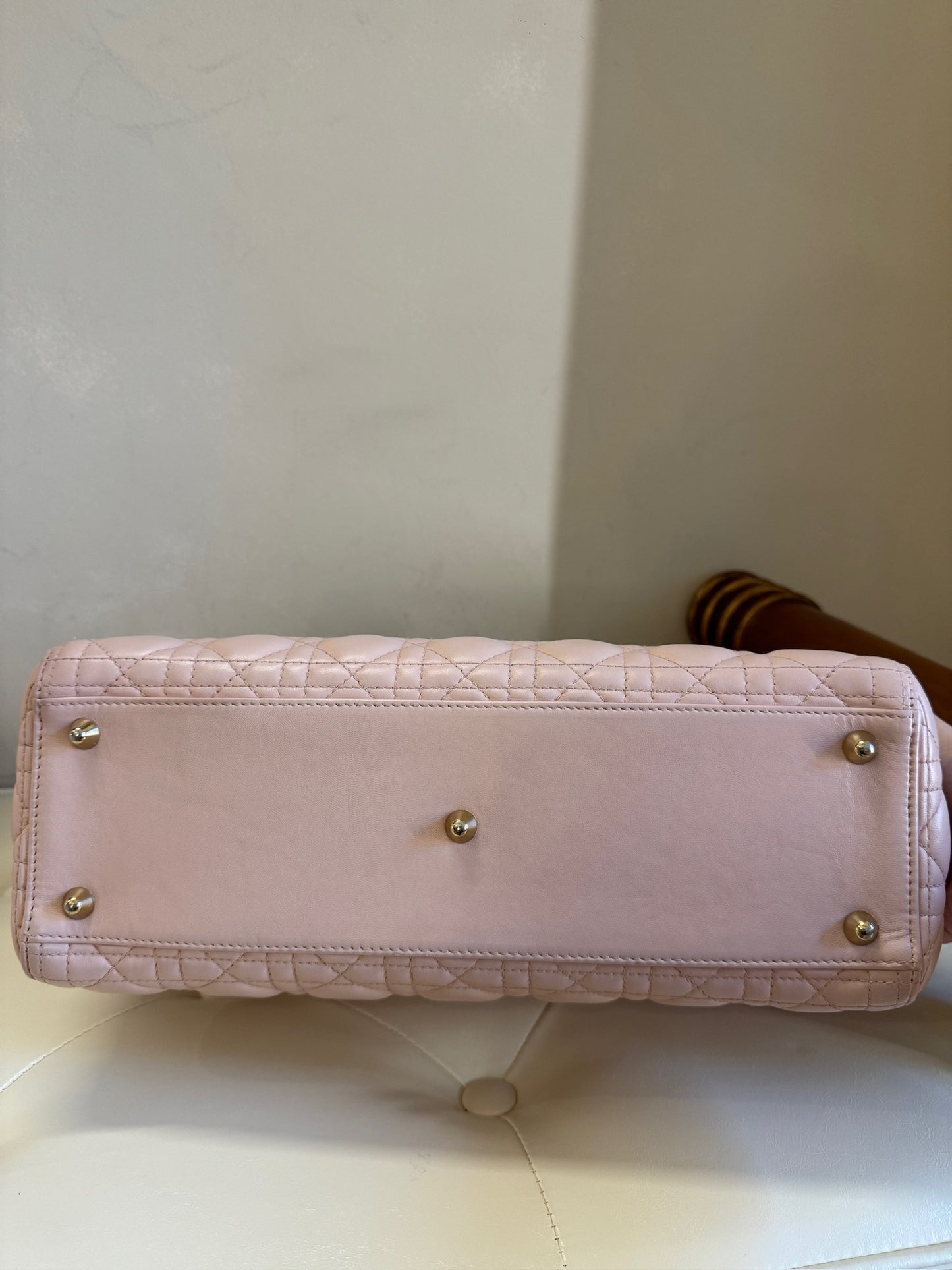 Dior Lady Dior Cannage Quilted Leather Large Tote Bag – Pink