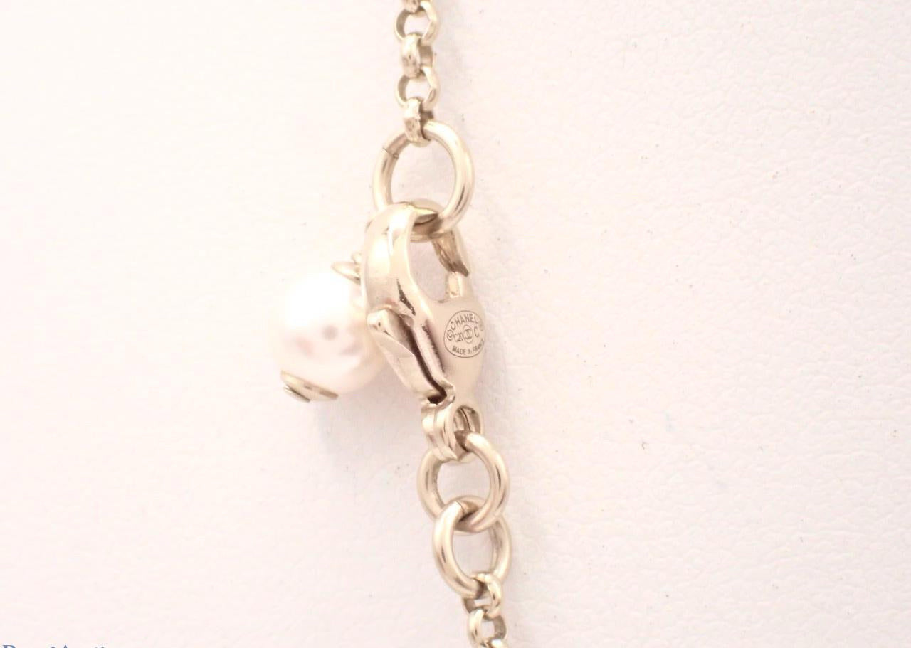 Chanel 2020 Vintage Pearl & Violet Adjustable Sweater Necklace
