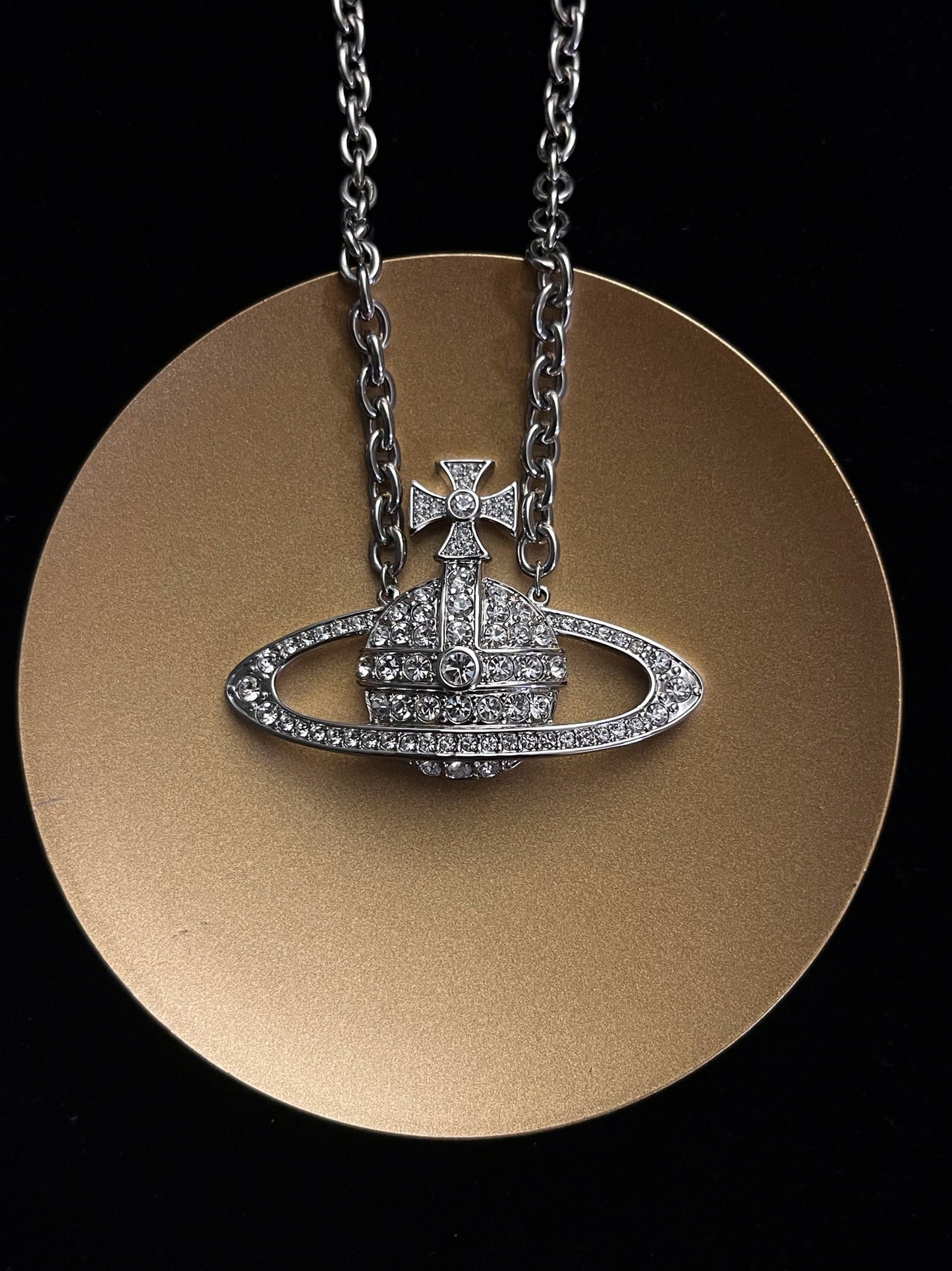 Vintage Vivienne Westwood Crystal Giant Orb Chain Choker