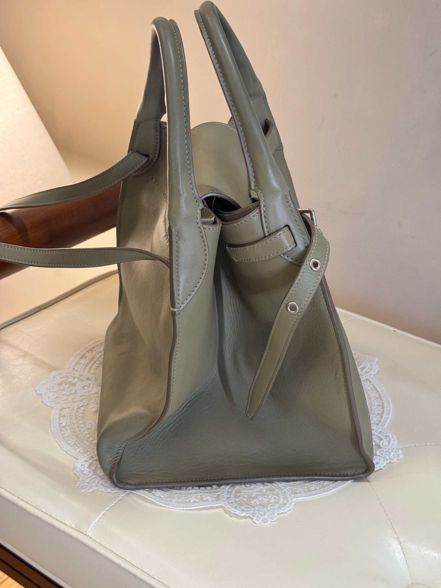 Celine Sage Green Big Bag Bucket Leather Tote