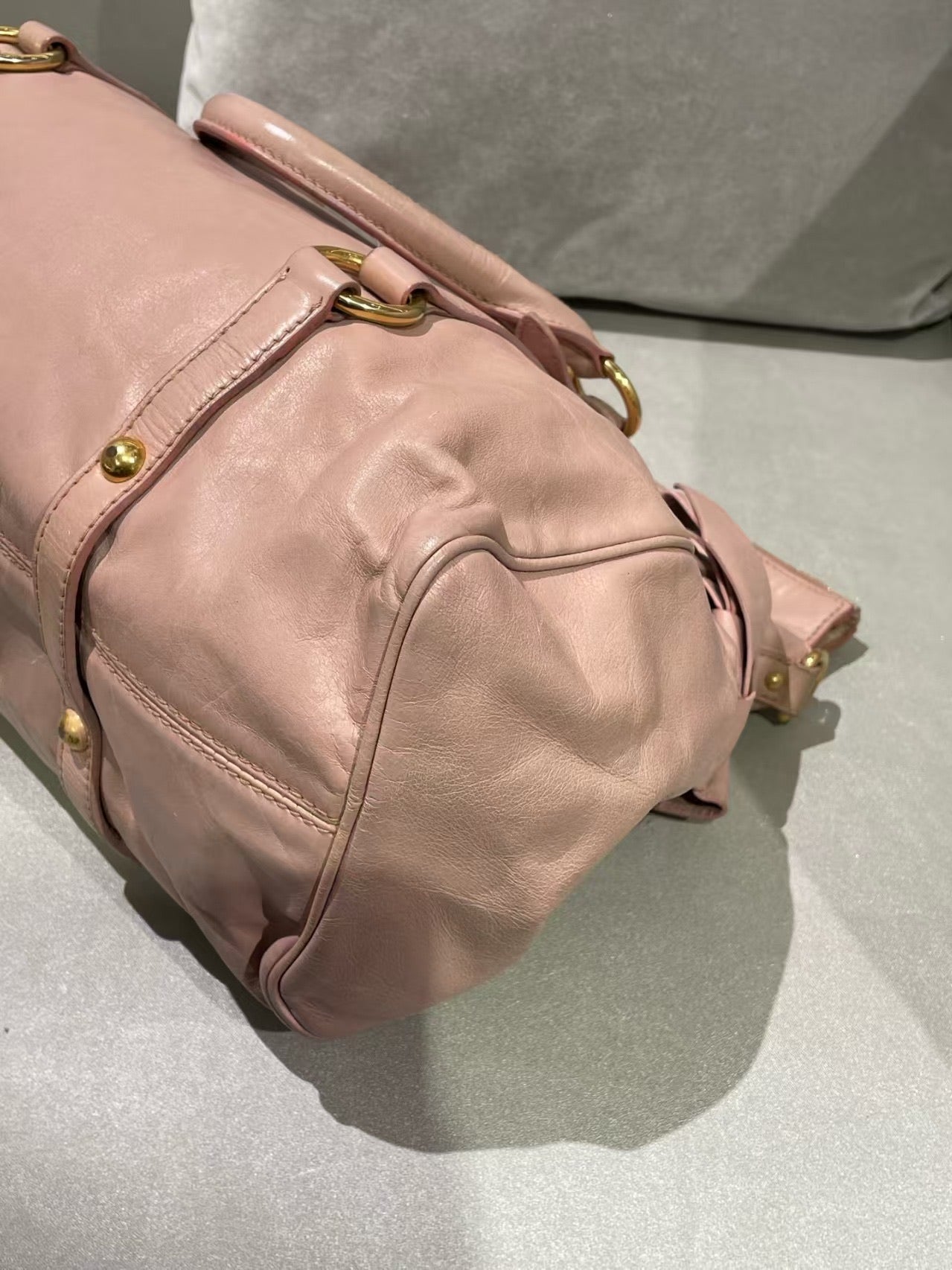 Miu Miu Vitello Lux Bow Satchel – Pink