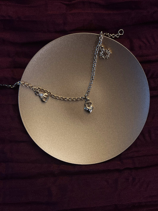 Dior CD Heart Charm Chain Bracelet