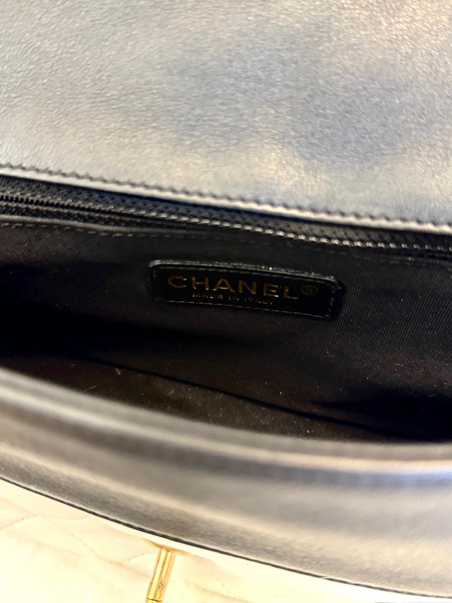 Chanel Black and White Bicolor Quilted Flap Bag