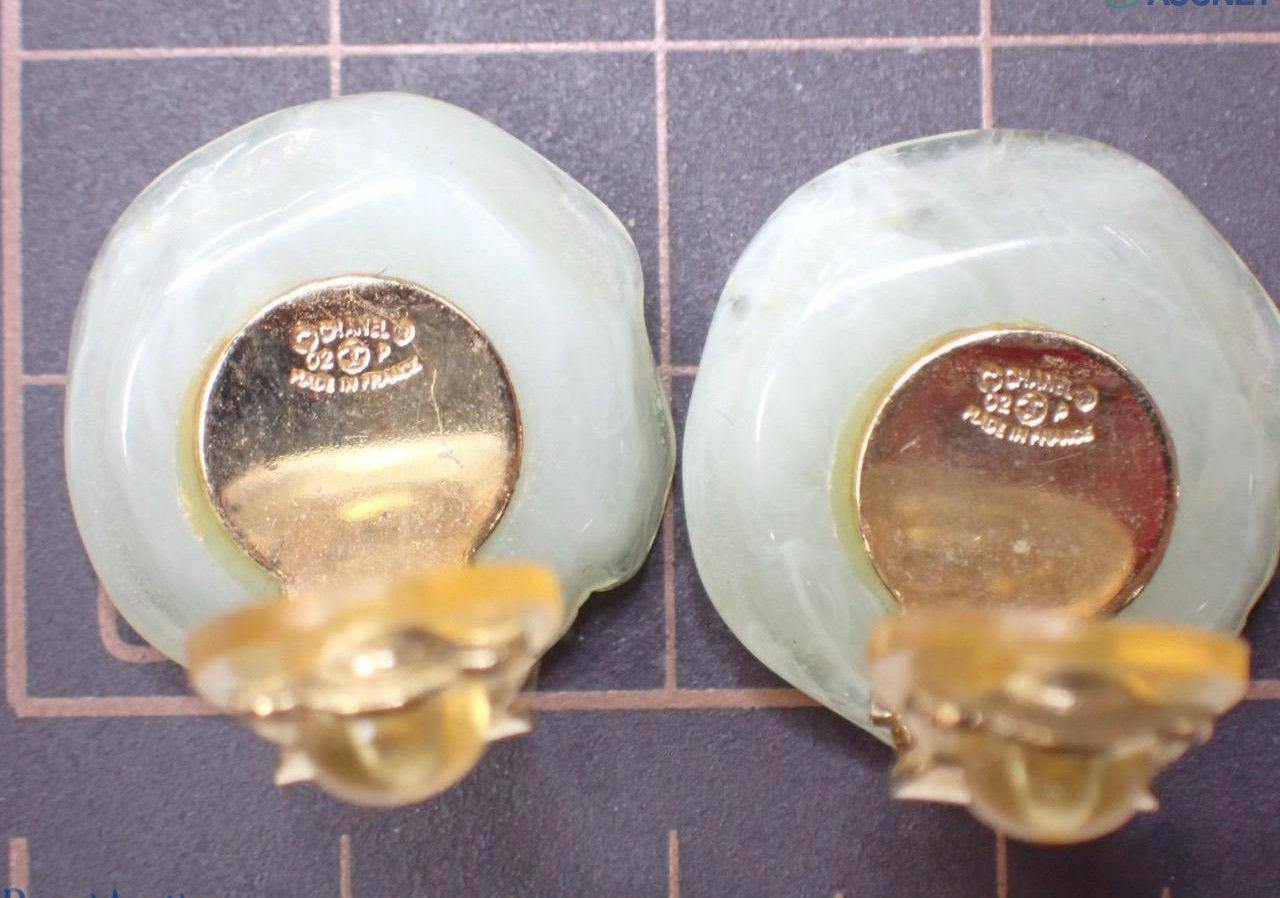 Chanel 2002 Camellia Double-C Clip-On Earrings