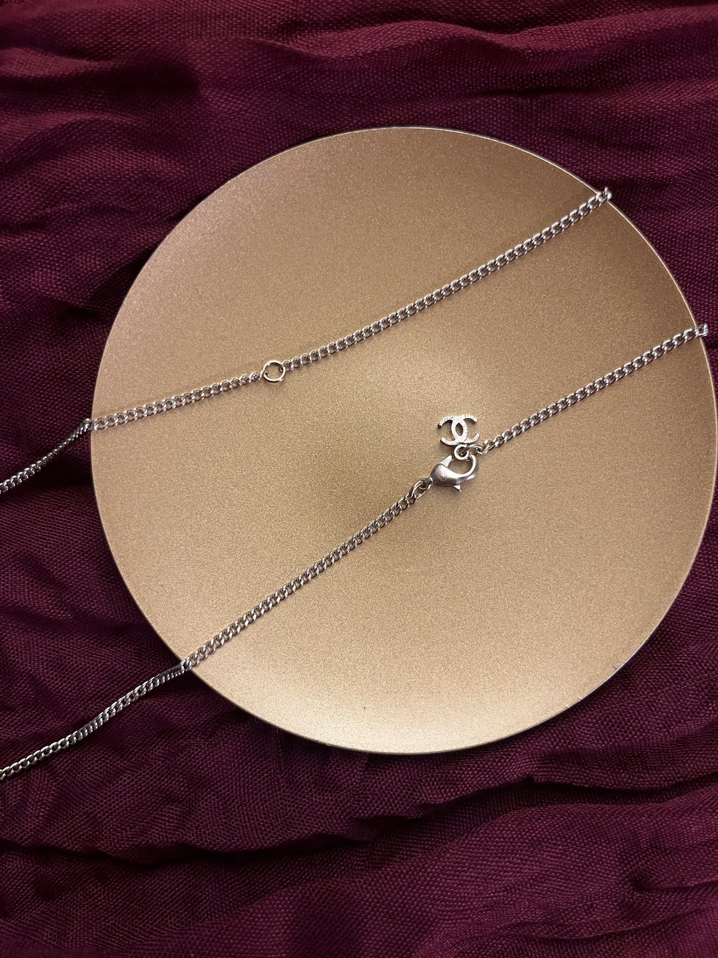 Chanel 2014 Vintage Silver-Tone CC Paris Dallas Medallion Necklace