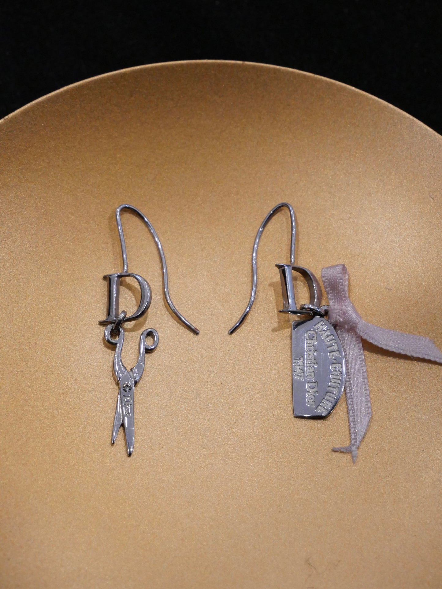 Dior Vintage “D” Charm Scissors Drop Earrings