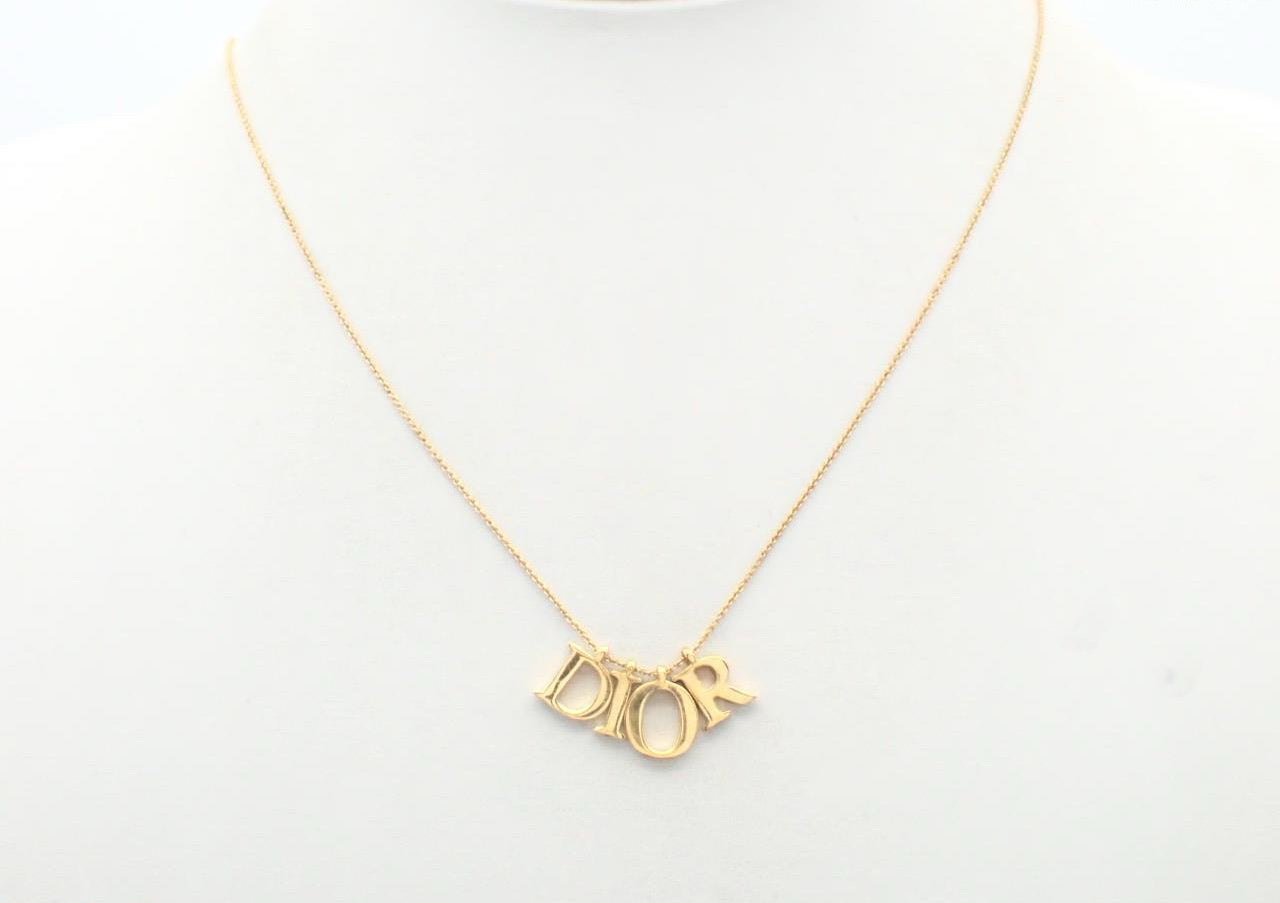 Vintage Dior Gold Letter Necklace