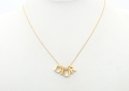 Vintage Dior Gold Letter Necklace