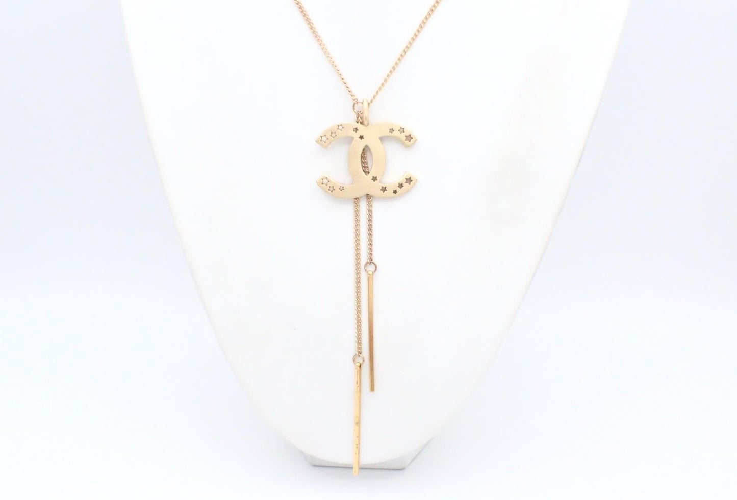 Chanel 2003 Vintage Gold CC Star Tassel Necklace