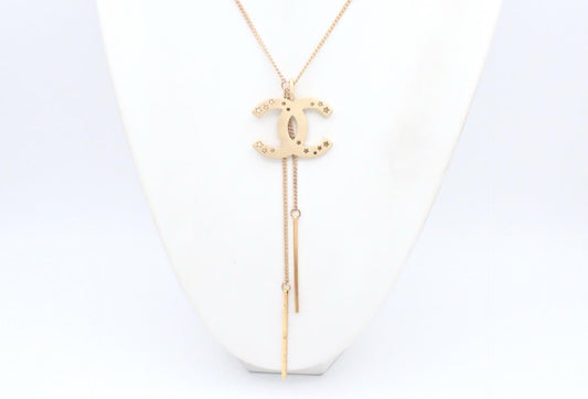 Chanel 2003 Vintage Gold CC Star Tassel Necklace