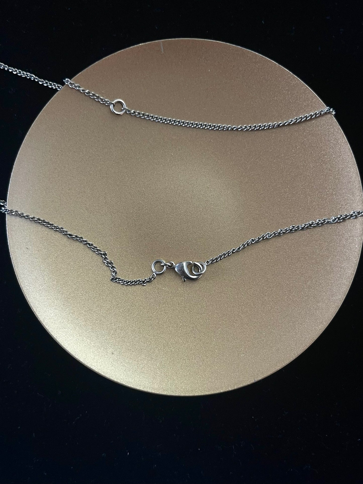 Chanel 2012 Deep Ruby Bead Logo Pendant Necklace