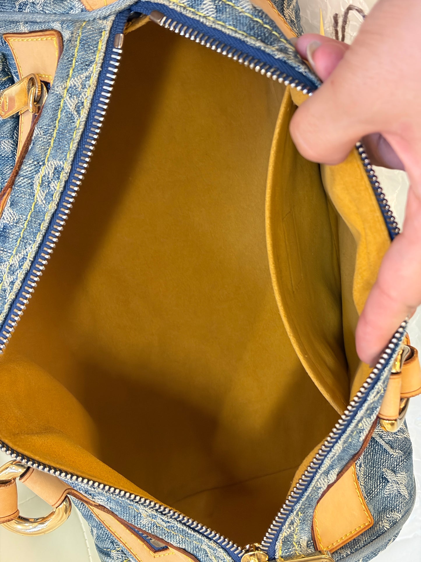 LV Vintage Blue Denim Tote