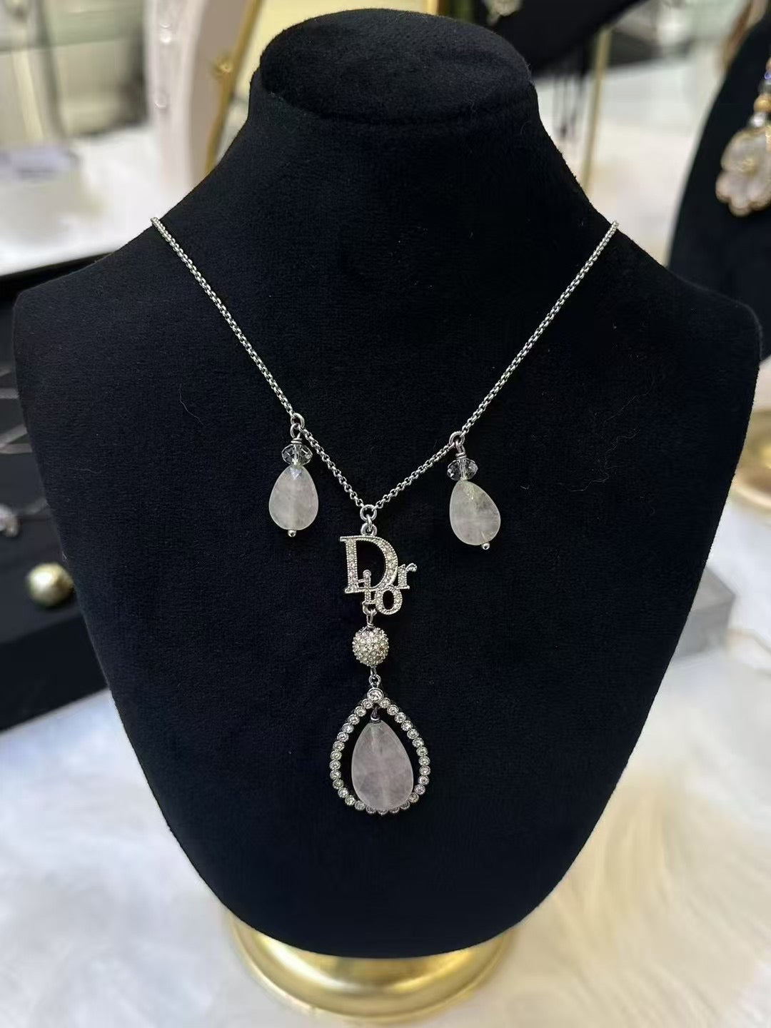 Dior “Crystal Teardrop” Vintage Necklace