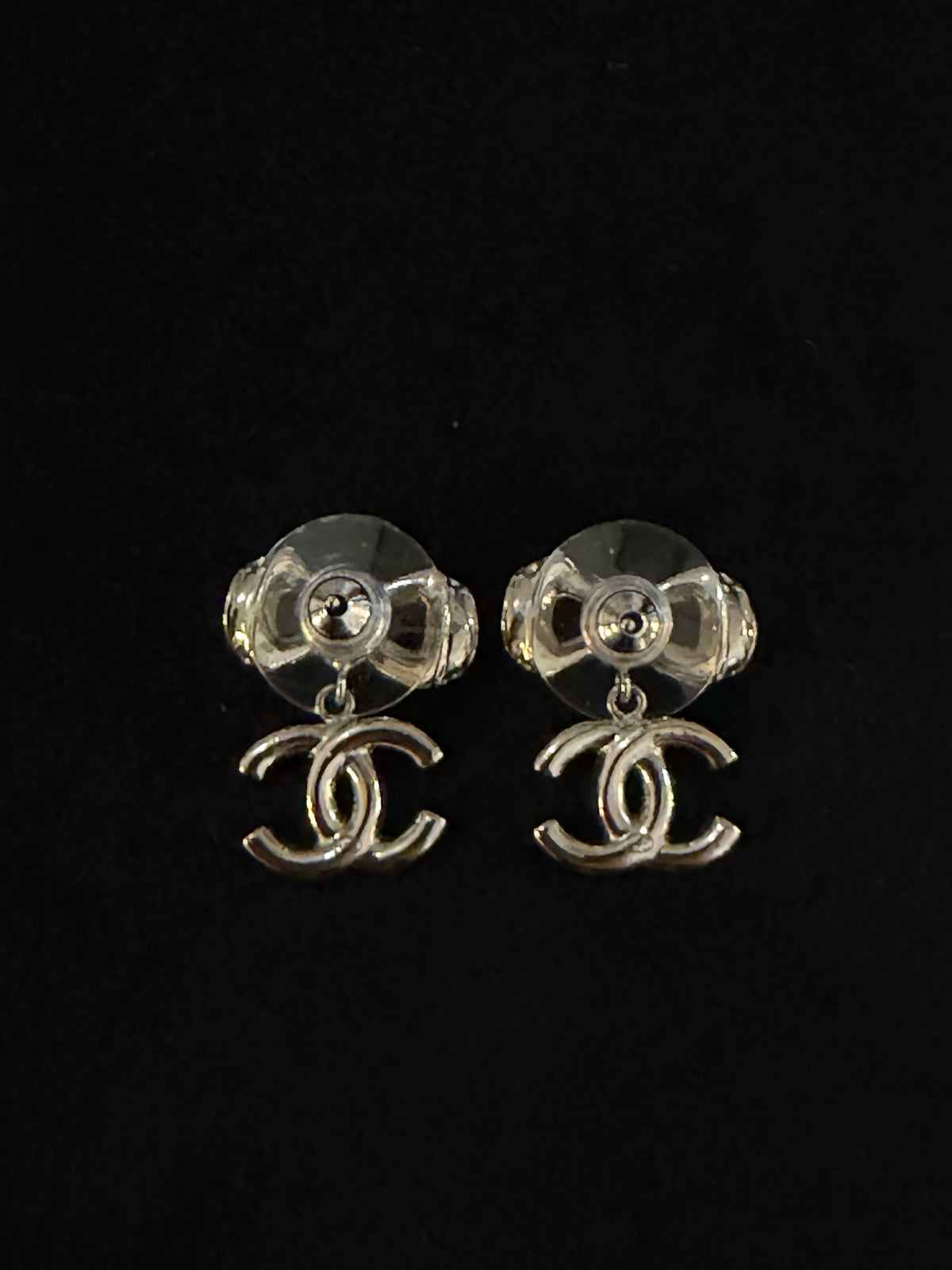 Chanel Crystal Bow CC Drop Earrings