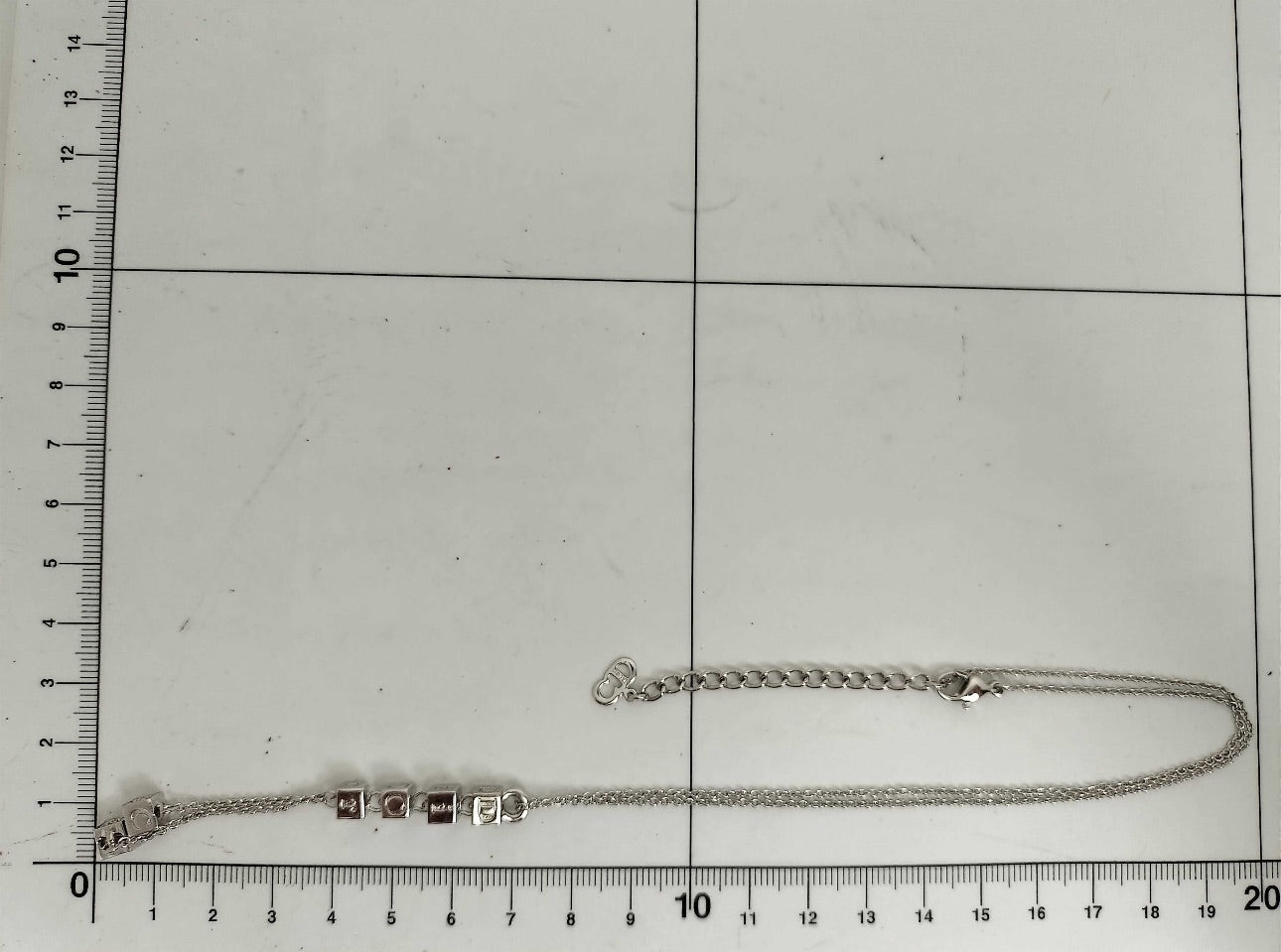 Dior Vintage Silver-Tone Geometric Crystal Tassel Necklace