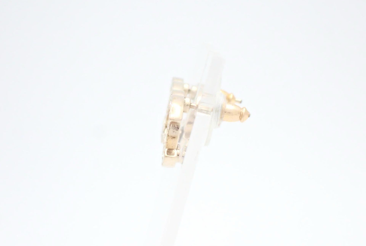 Chanel 2013 Crystal CC Logo Stud Earrings