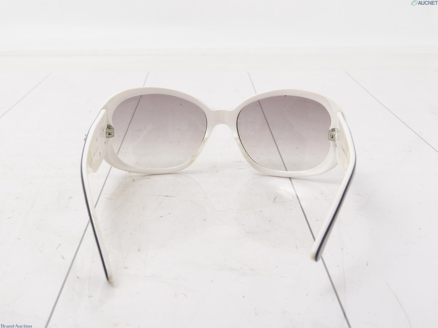Vintage Chanel Camellia Black & White Frame Sunglasses