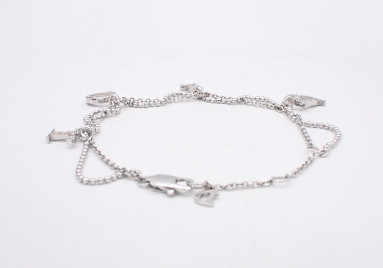 Christian Dior Crystal Logo Charm Bracelet