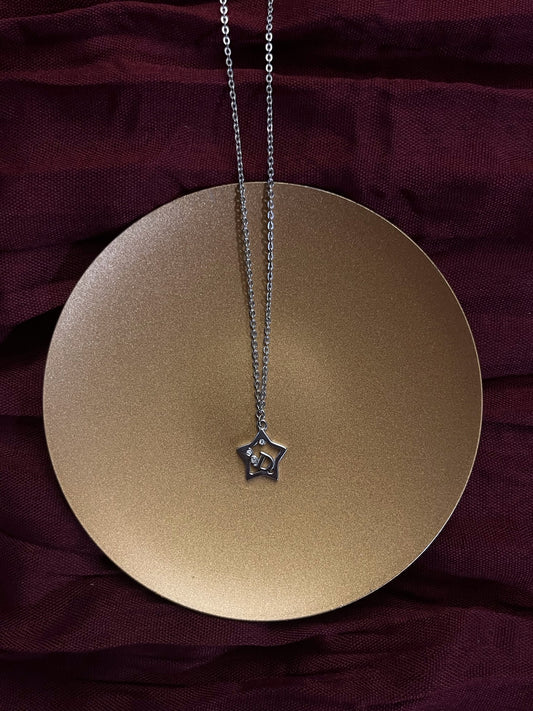 Vintage Dior Silver Openwork Star “D” Necklace