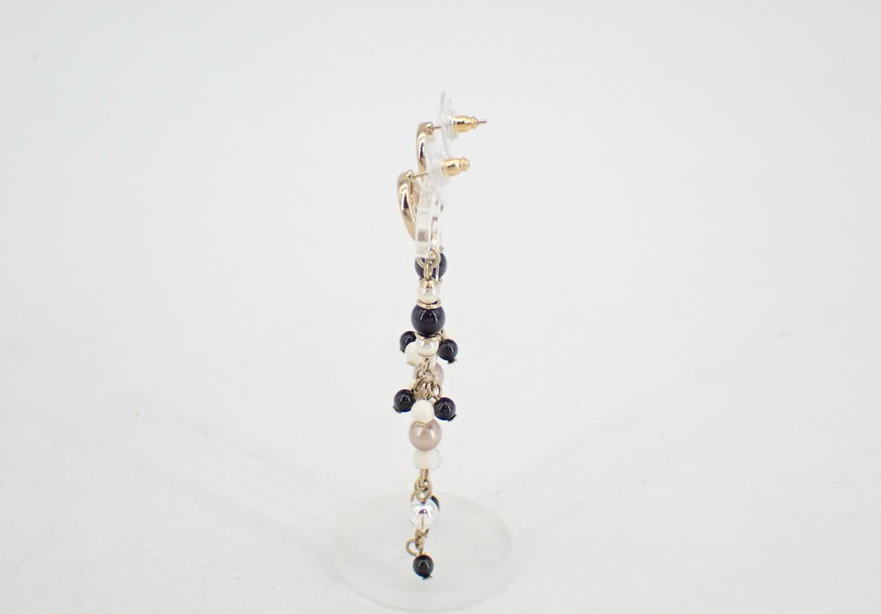 Chanel 2019 Black & White Bead Drop Earrings