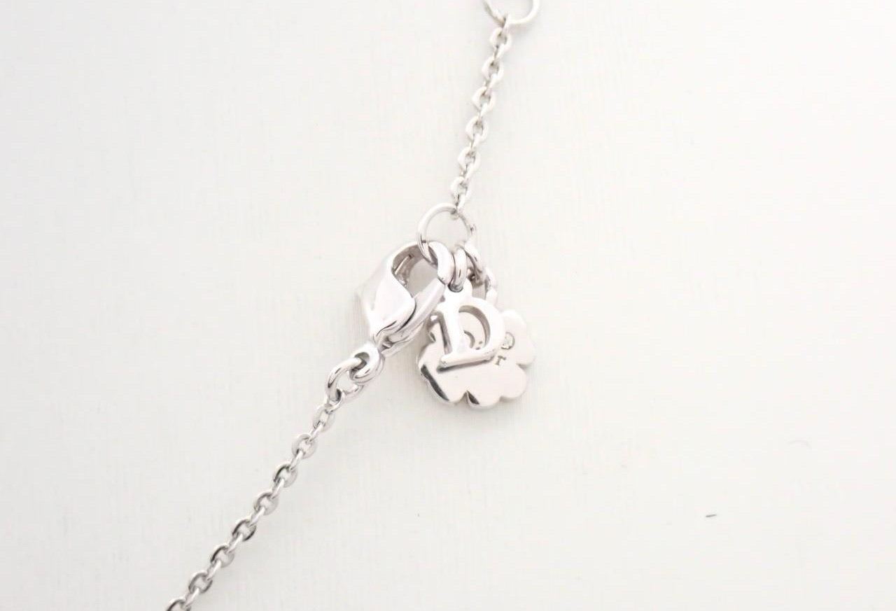 Dior Crystal Star Charm Necklace – Silver Tone
