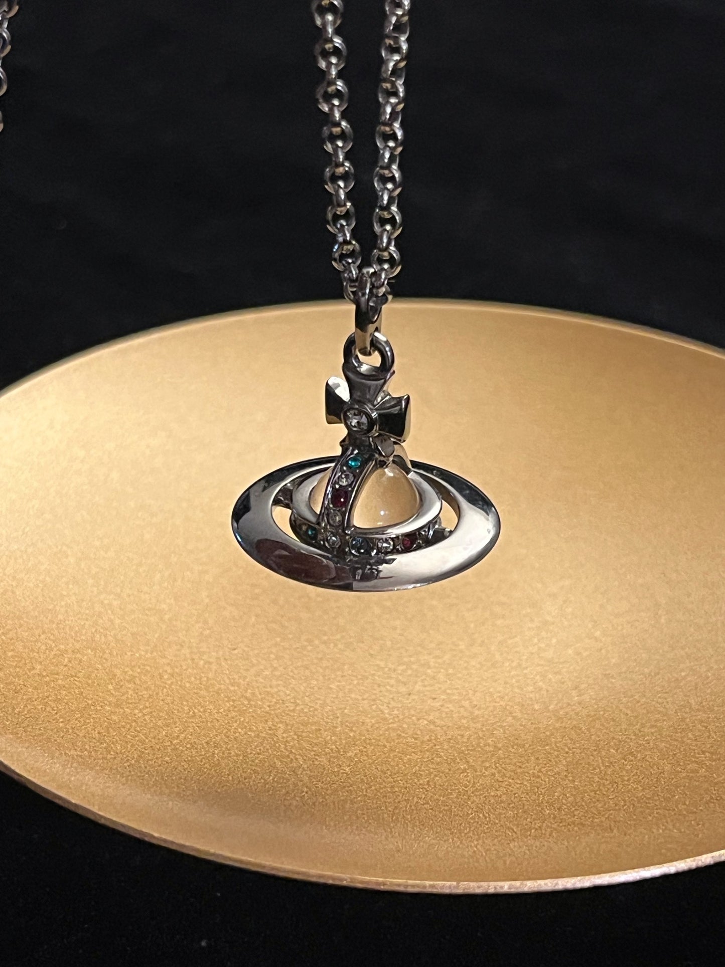 Vintage Vivienne Westwood Gunmetal Orb Pendant Necklace