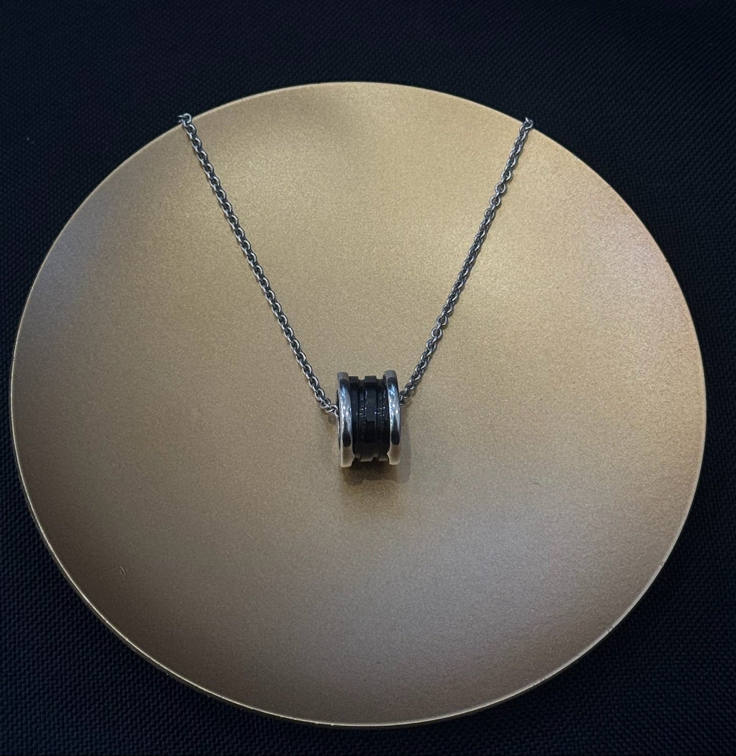 Bvlgari B.zero1 Black Ceramic & Stainless Steel Necklace