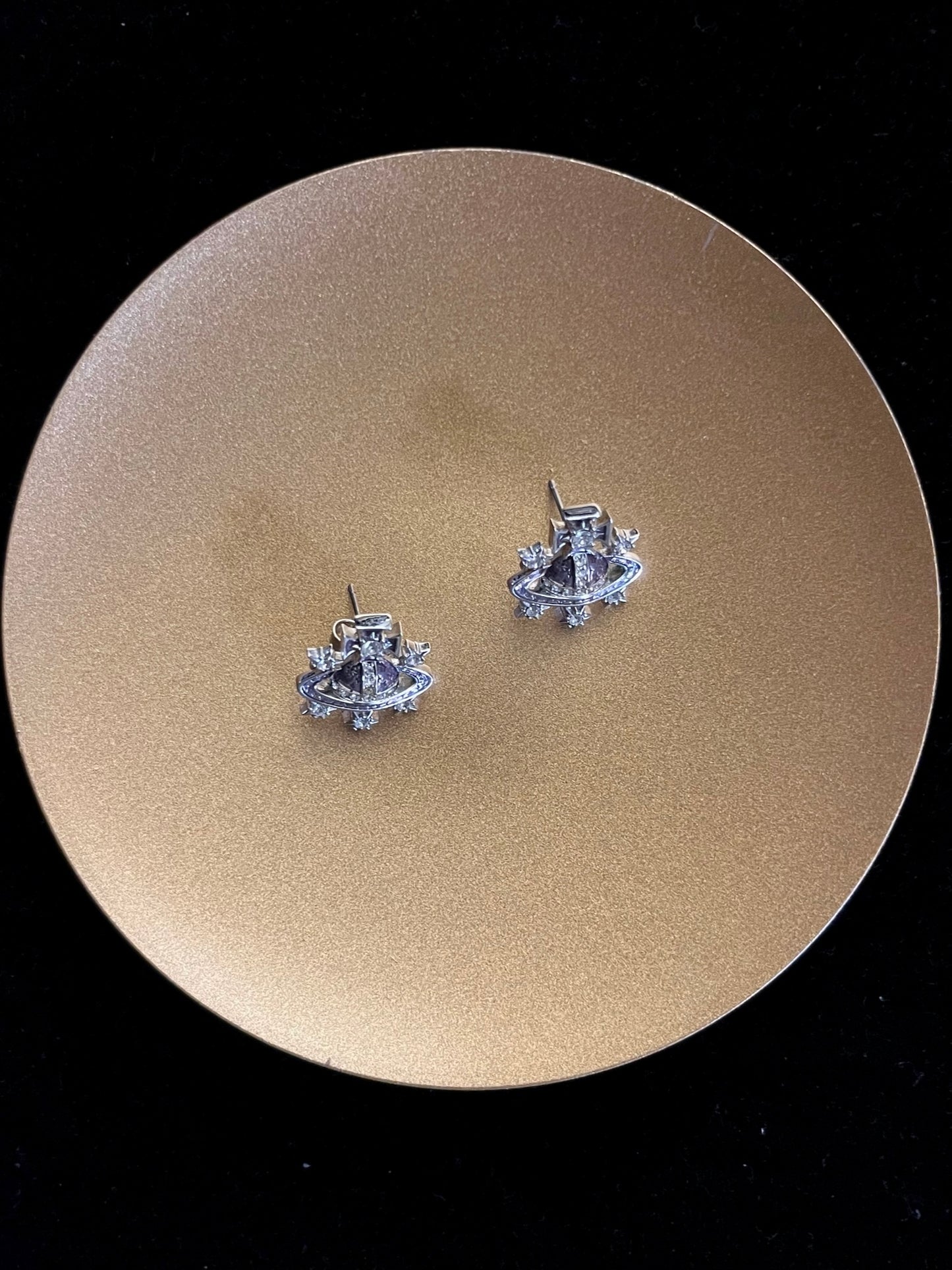 Vintage Vivienne Westwood Rare Orb & Star Crystal Stud Earrings