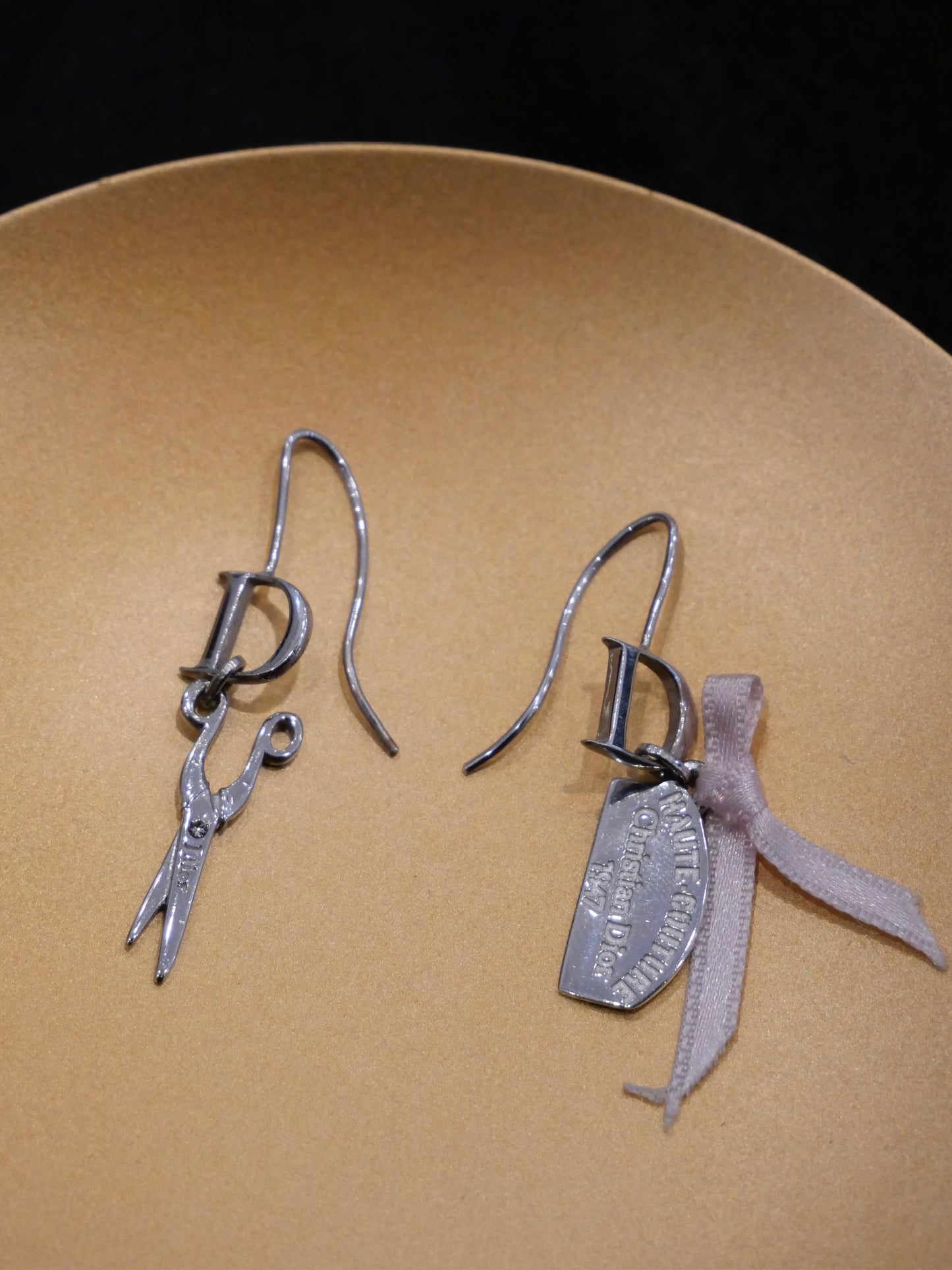 Dior Vintage “D” Charm Scissors Drop Earrings