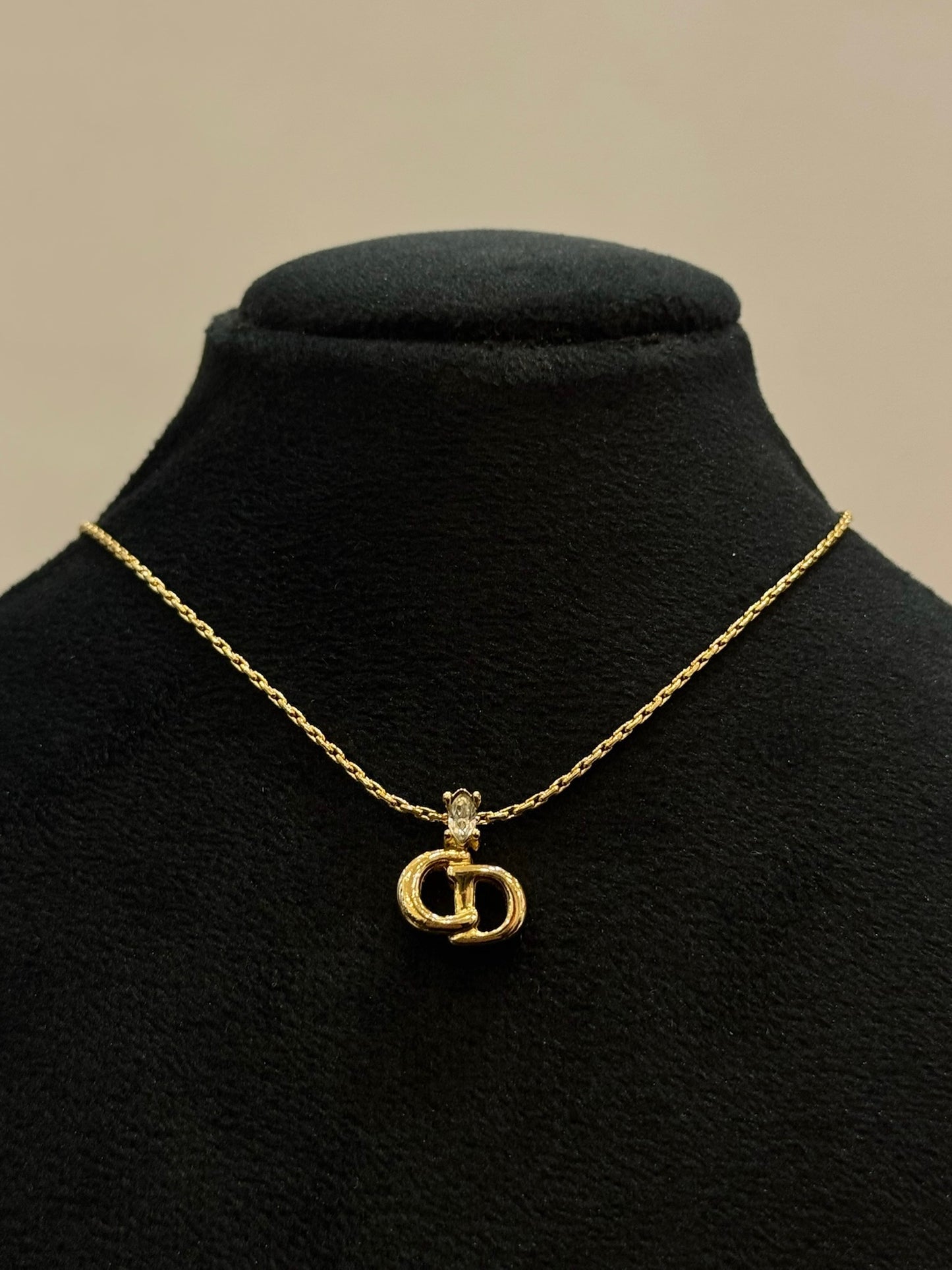 Vintage Dior Classic Gold CD Crown Necklace