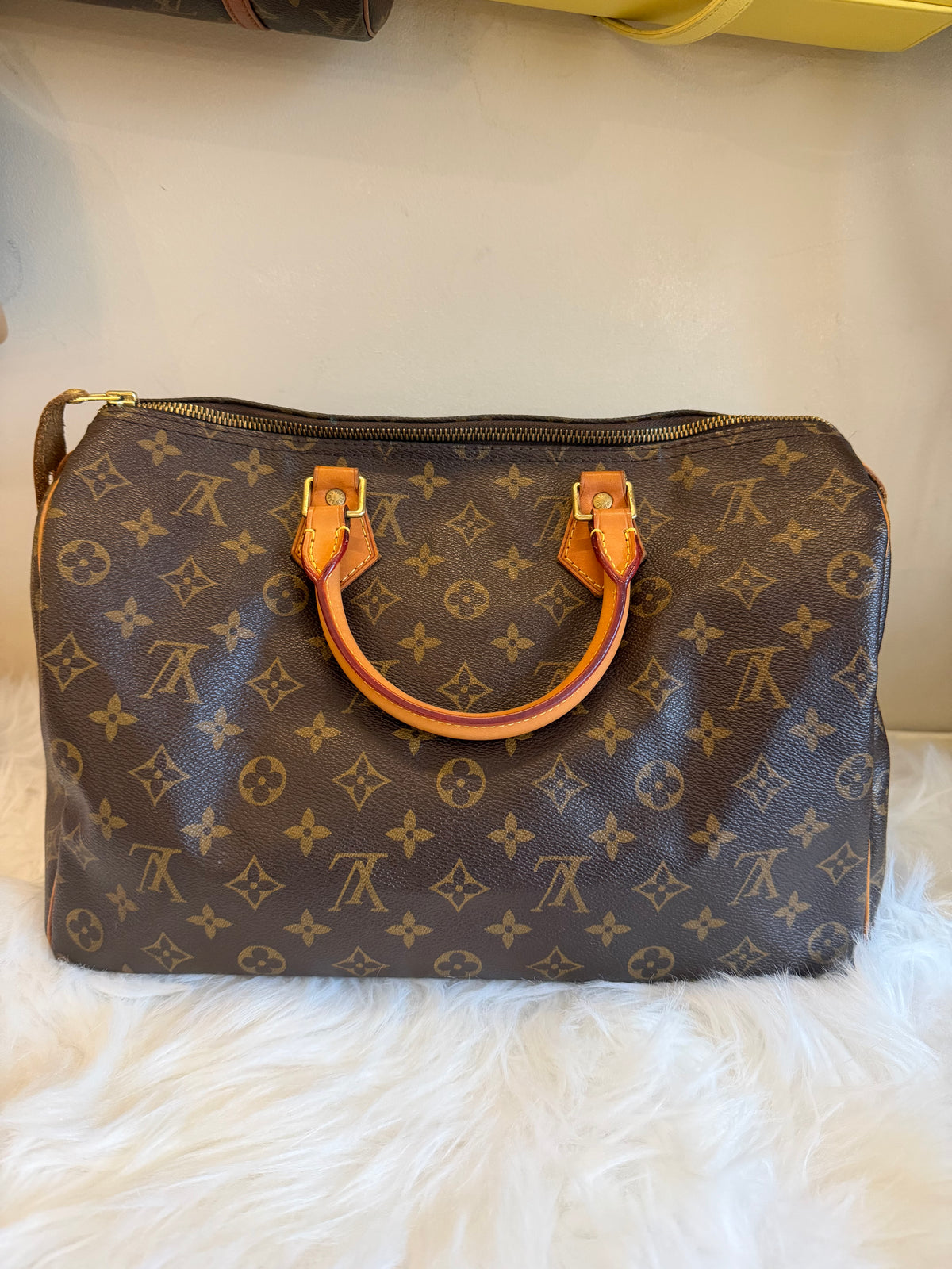 Louis Vuitton Monogram Speedy Bandoulière 30 Soft Handbag Brown Red 2-way bag for women