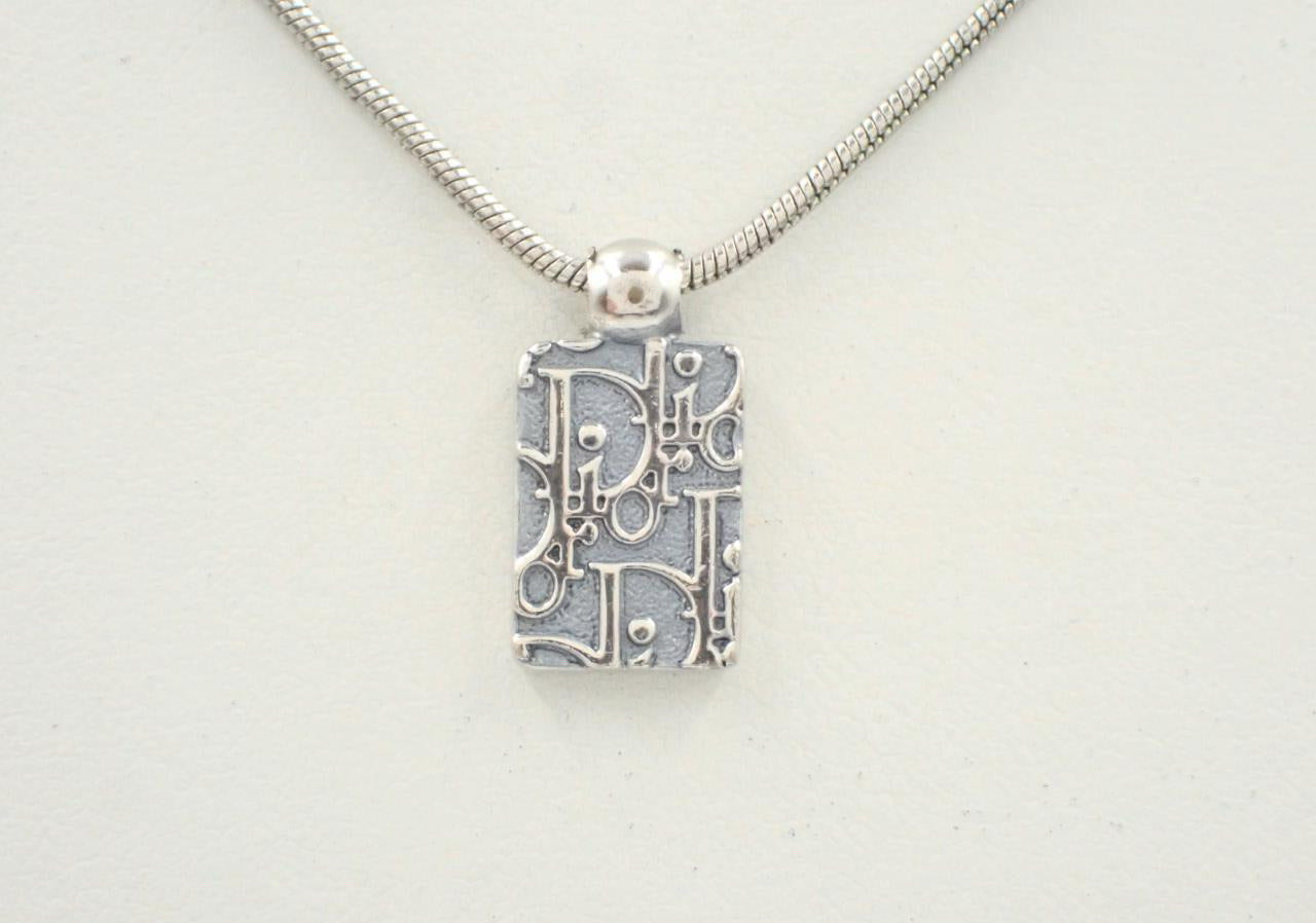 Dior Rasfarari Collection Blue Logo Pendant Necklace