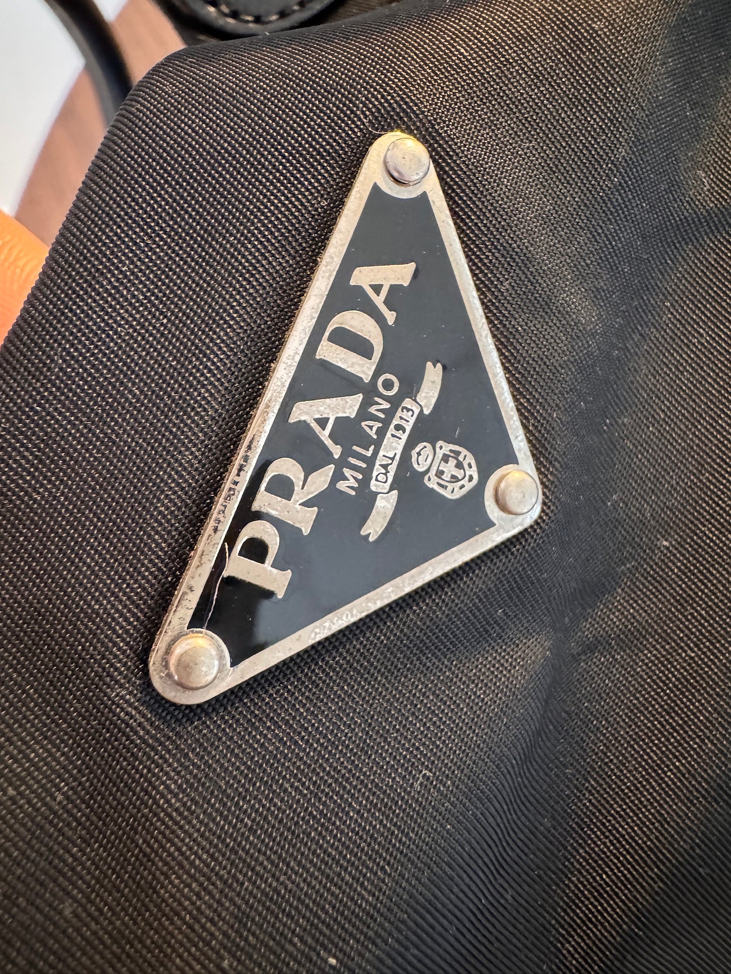 Prada Vintage Black Nylon Shoulder Bag (Classic Hobo)