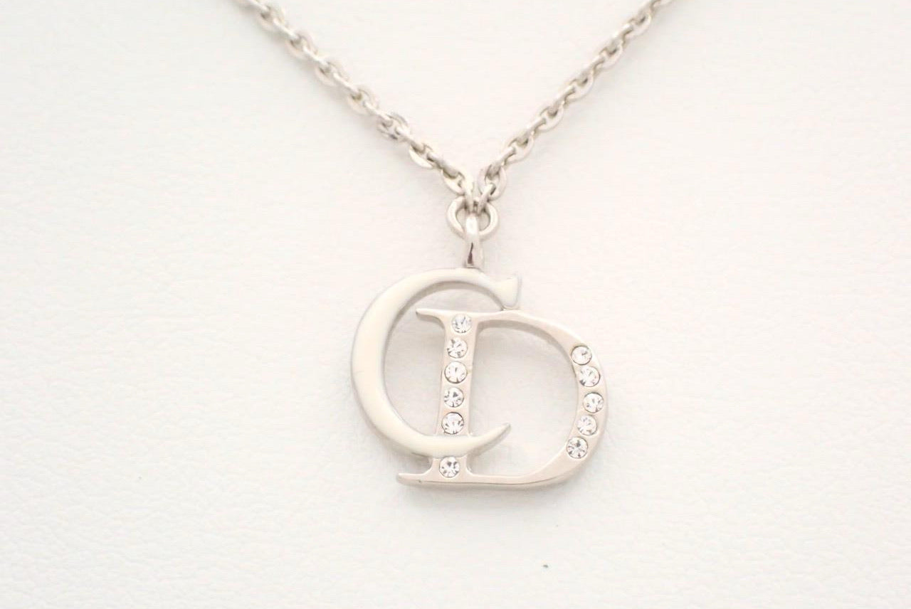 Vintage Dior Ivory CD Crystal Necklace