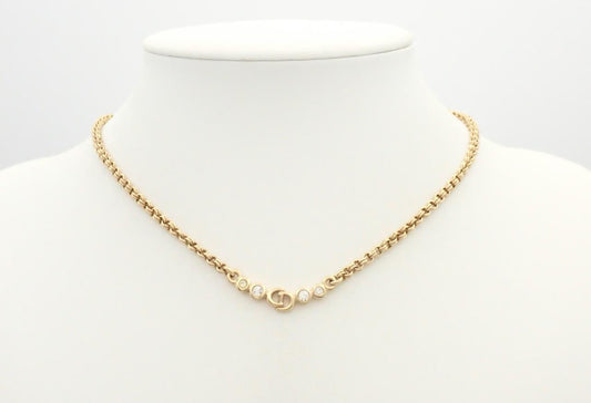 Dior Gold-Tone CD Crystal Choker Necklace