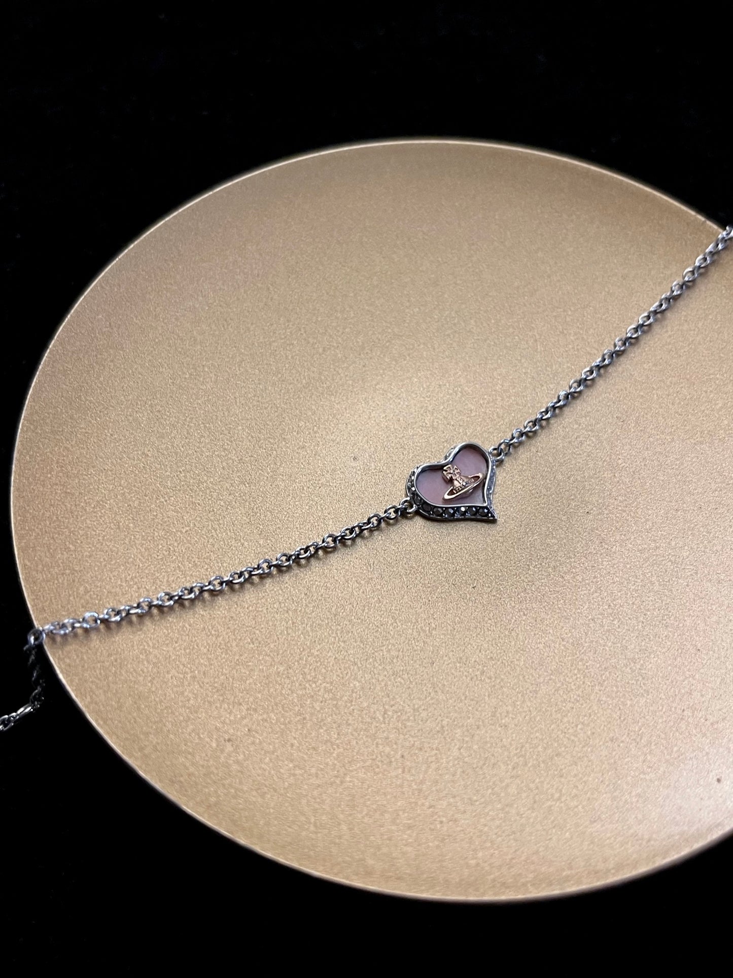 Vintage Vivienne Westwood Double-Sided Pink Heart Orb Bracelet