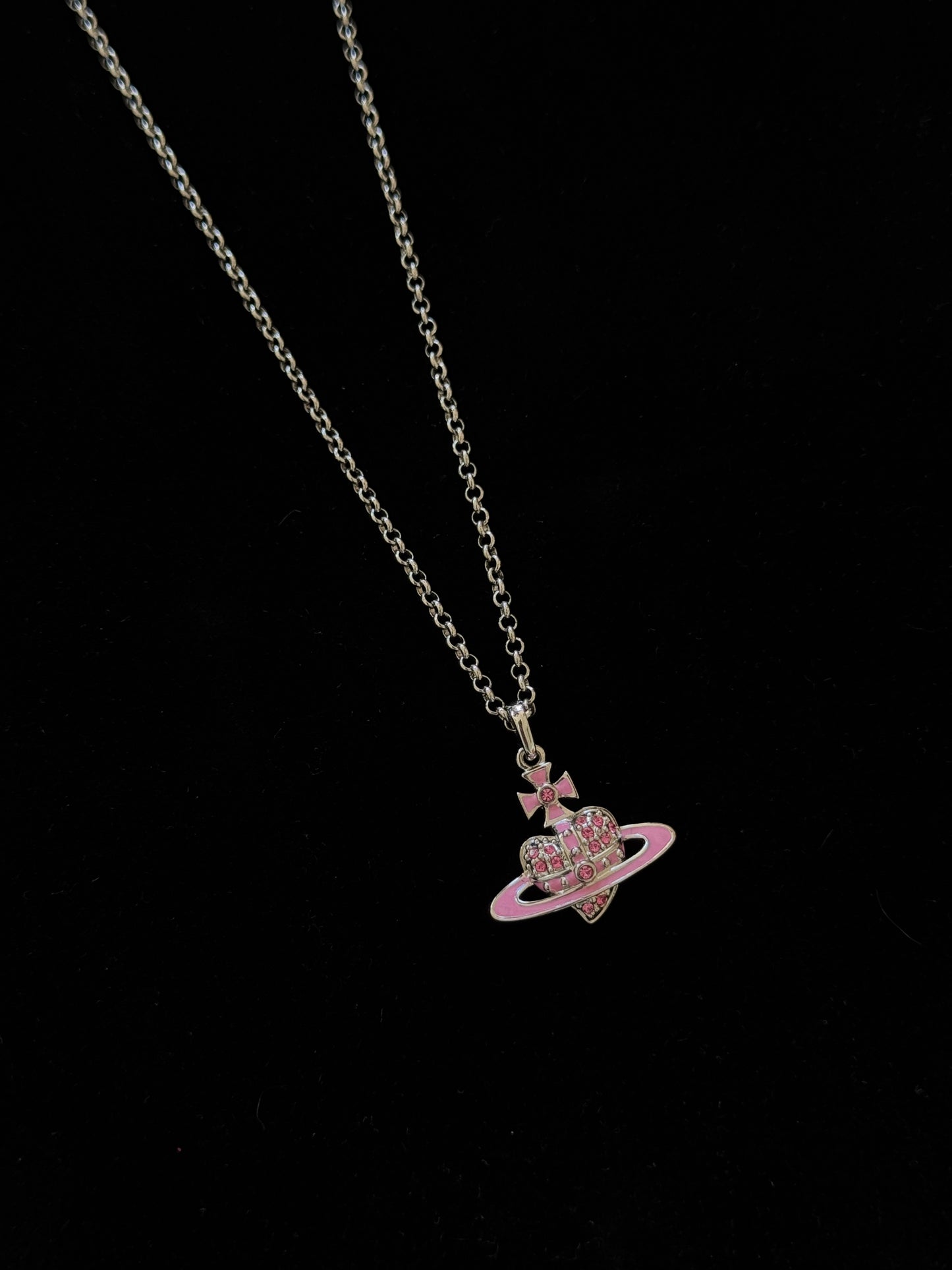 Vivienne Westwood Pink Crystal Orb Pendant Necklace