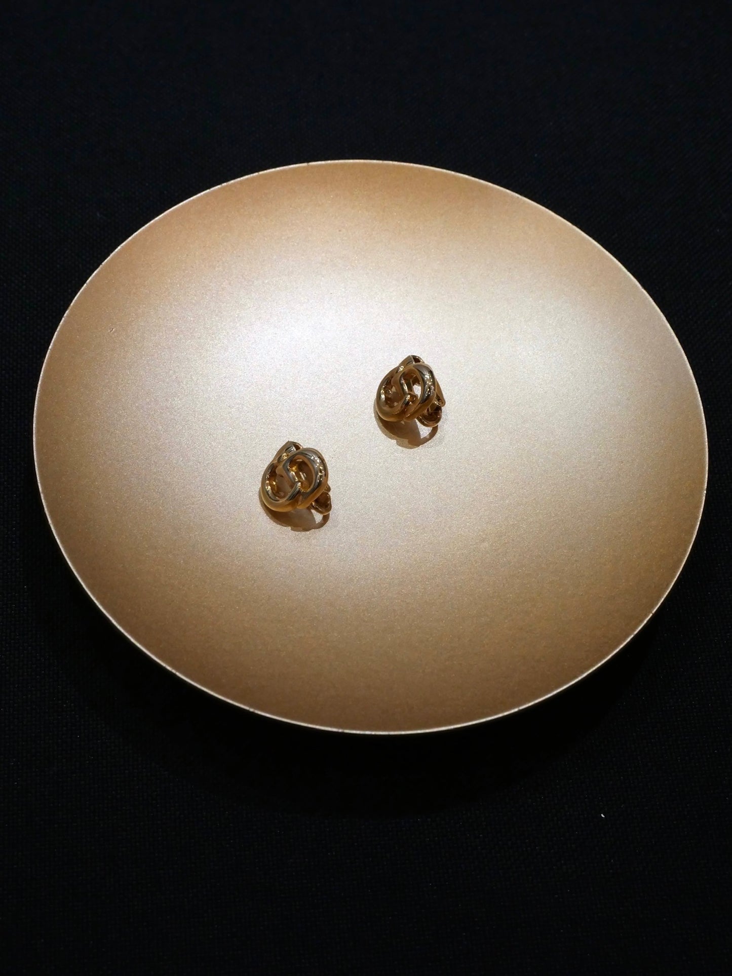 Dior Vintage Gold-Tone CD Logo Clip-On Earrings