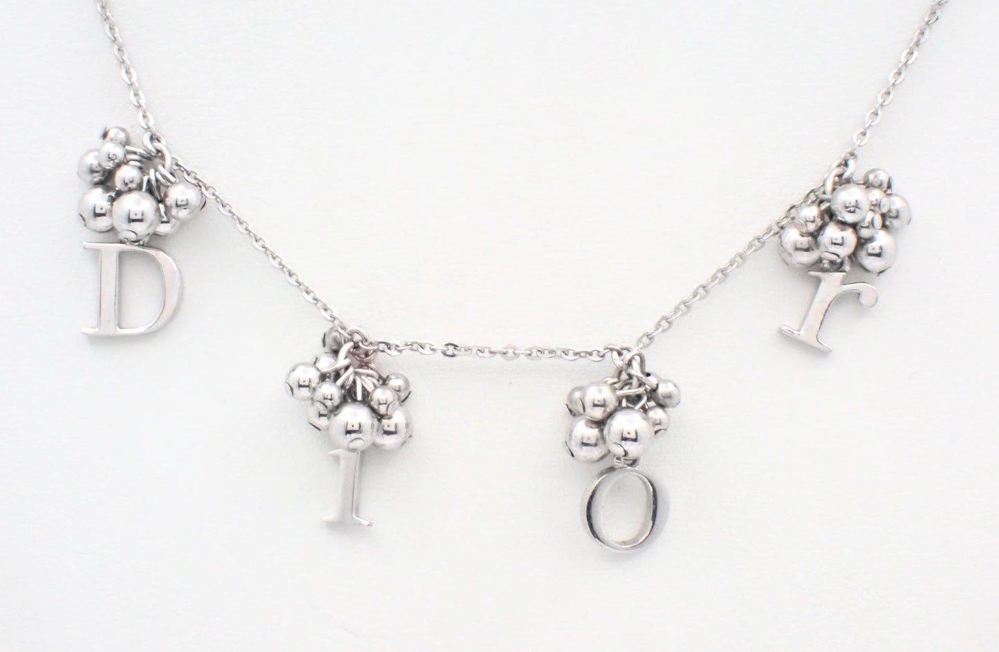 Vintage Dior Silver “DIOR” Charm Necklace
