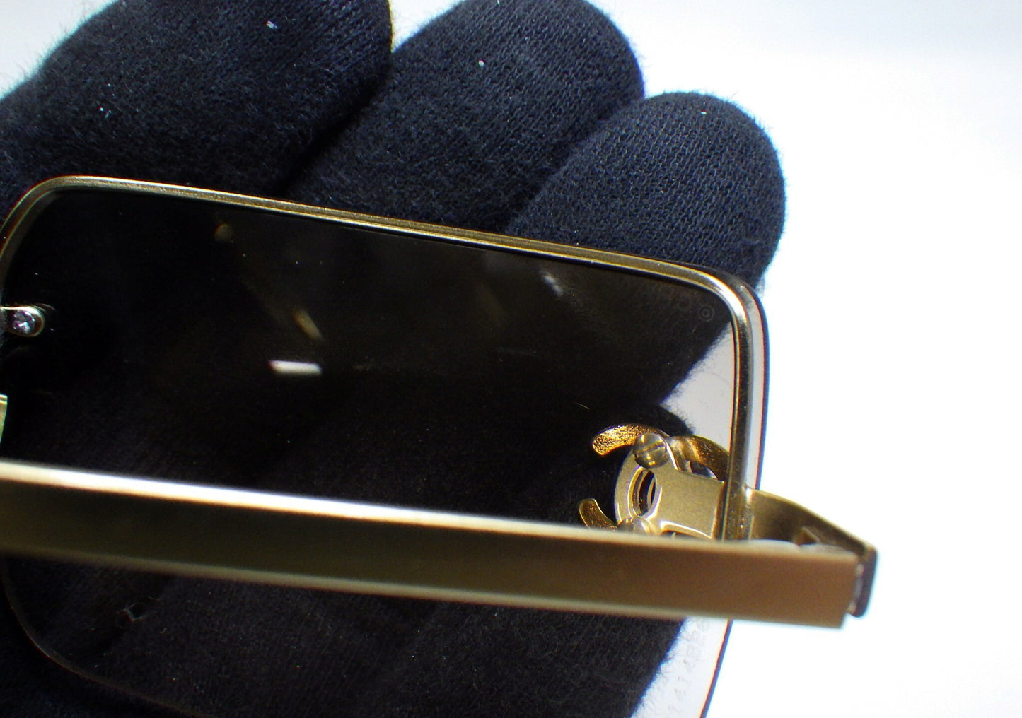 Chanel Y2K Vintage Gold-Tone CC Rimless Sunglasses