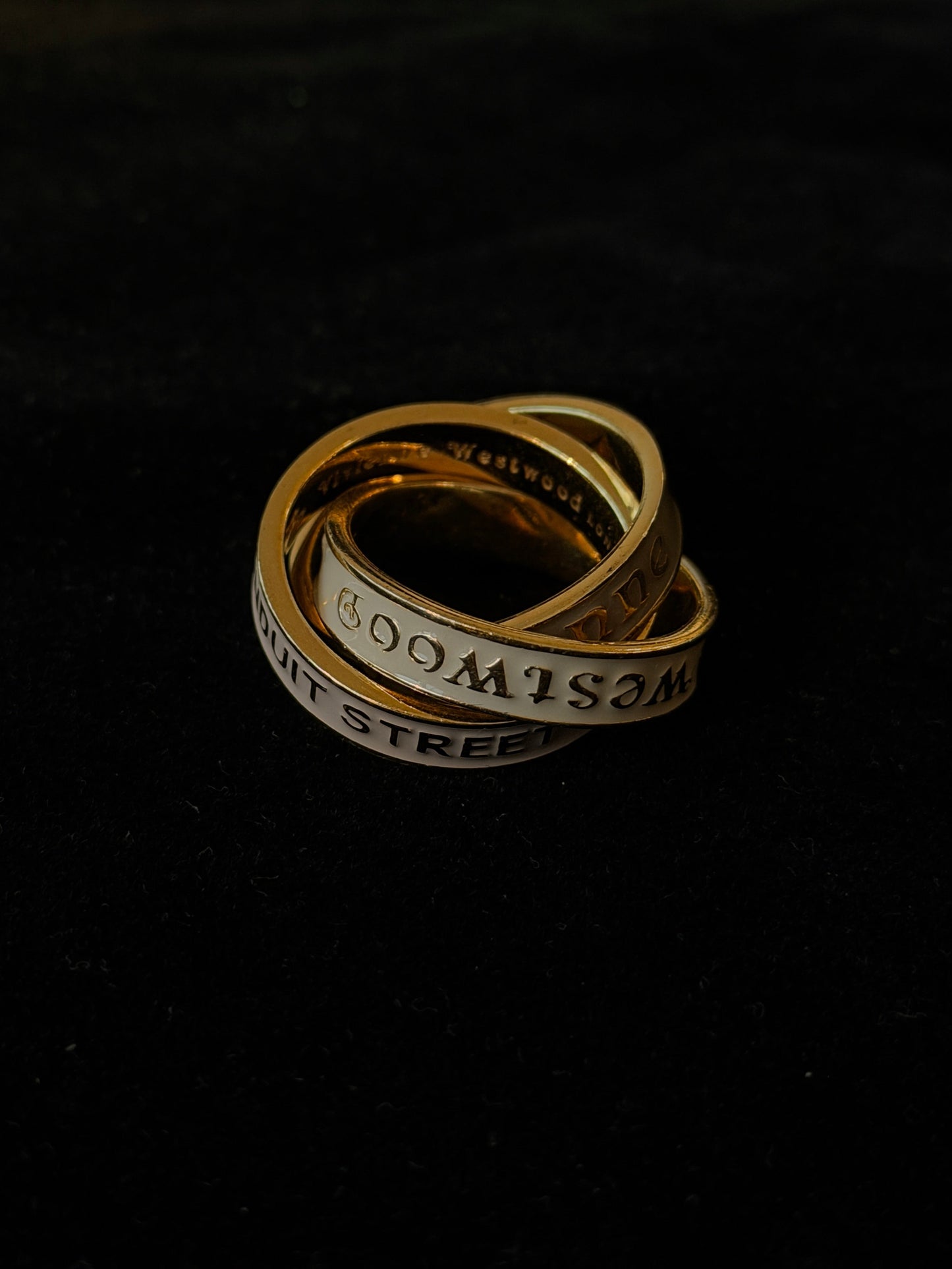 Vivienne Westwood 2010s "Rolled Rebellion" Two-Tone Logo Wrap Ring